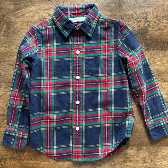 Janie and Jack long sleeve button down with Deer Vest size 3 - Picture 2 of 7